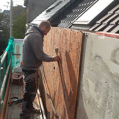 buitenmuur bezetten cement